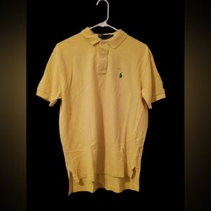 Men's Yellow Polo Ralph Lauren Short Sleeve Shirt Size Small